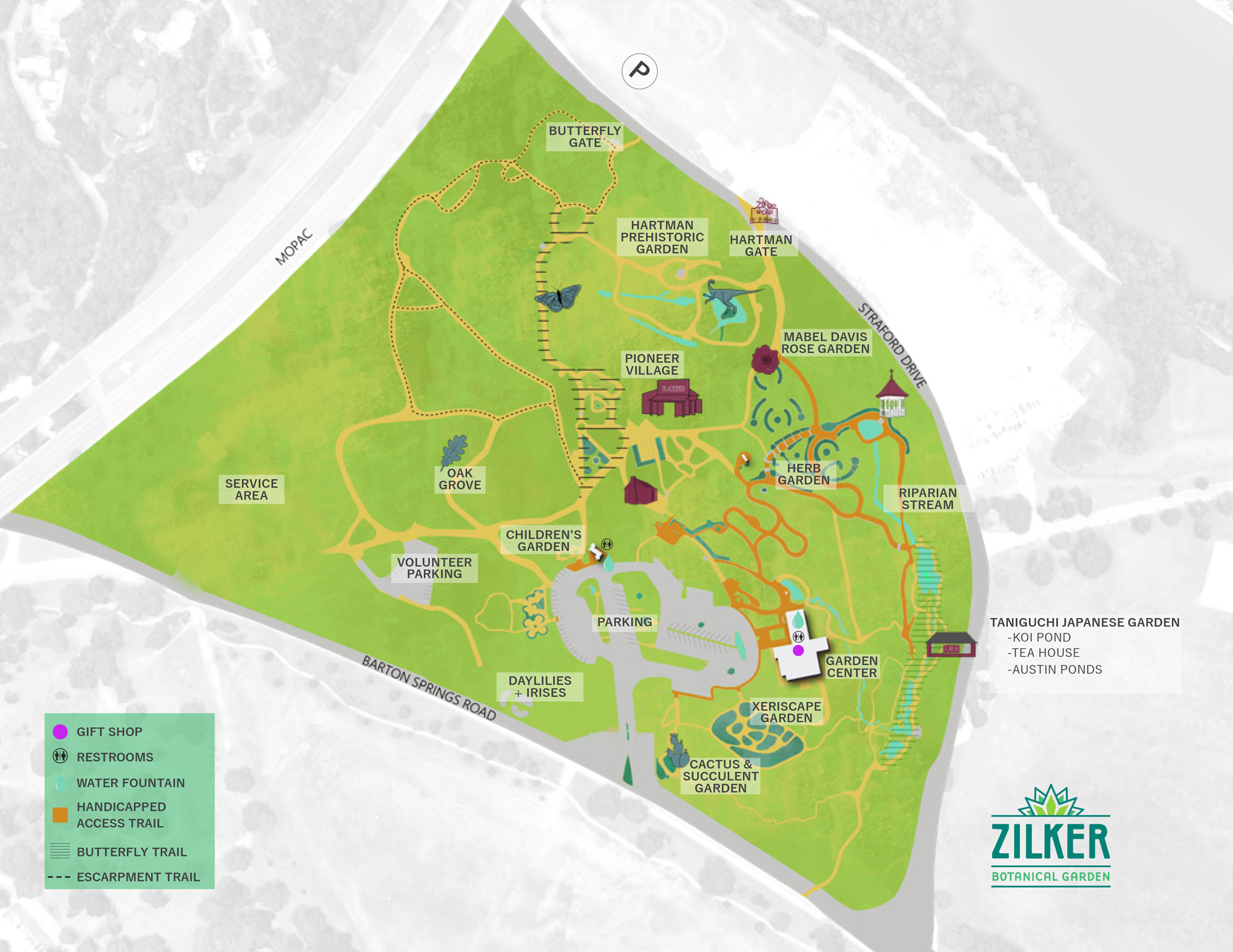 Garden Map Zilker Botanical Garden