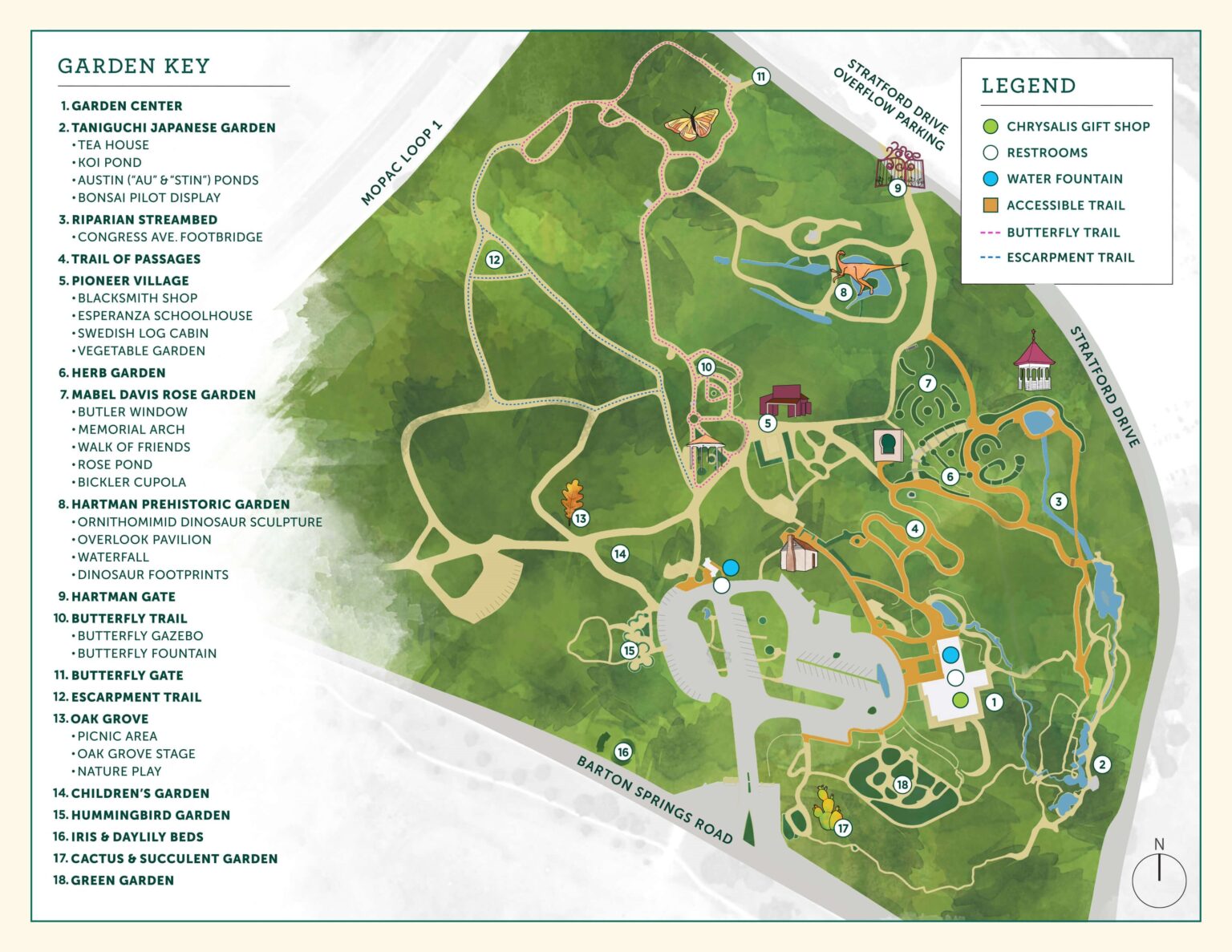 Garden Map - Zilker Botanical Garden